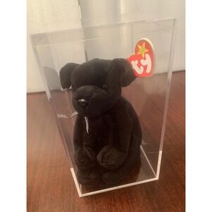 Retired Collectors 1998 Ty Beanie Baby Luke Black Lab Dog Puppy With Errors Tag‎